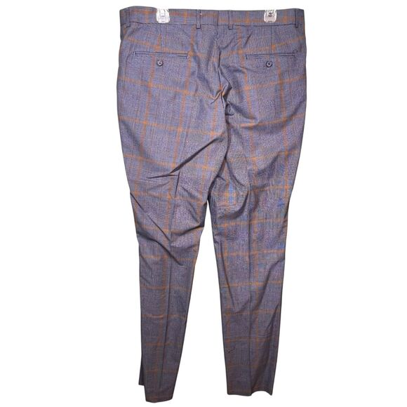 Mario Casas Suit Mens 54 Wool Blue Plaid Blazer Pants Set Super 200s Italy - Picture 5 of 14